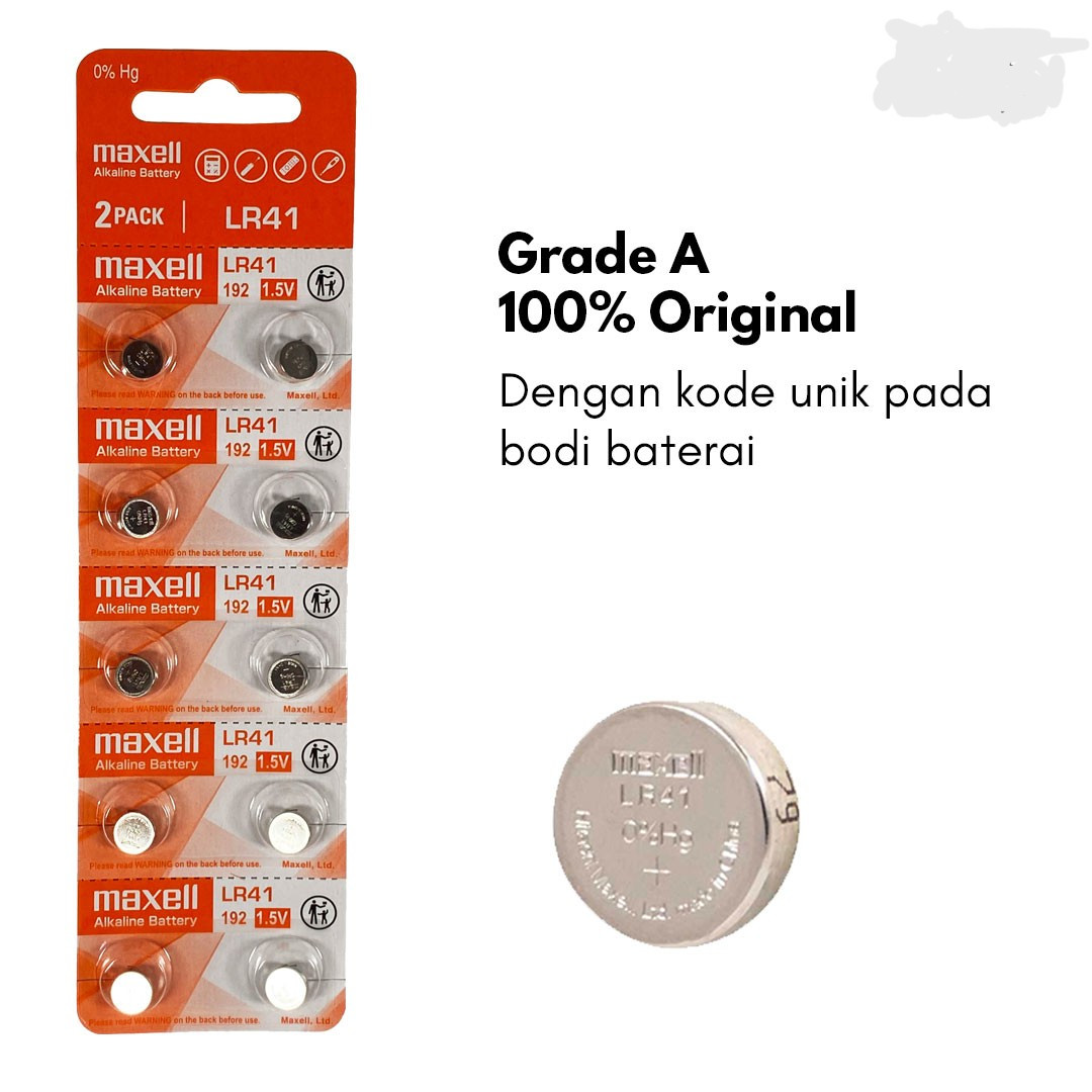 Baterai LR41 SR41 Maxell