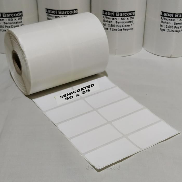 Kertas Label semicoated 50x25 mm